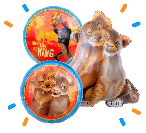 Simba & Nala Lion King Trosje XL - Gevuld Met Helium - 78 cm - Ballonnenshop.nl
