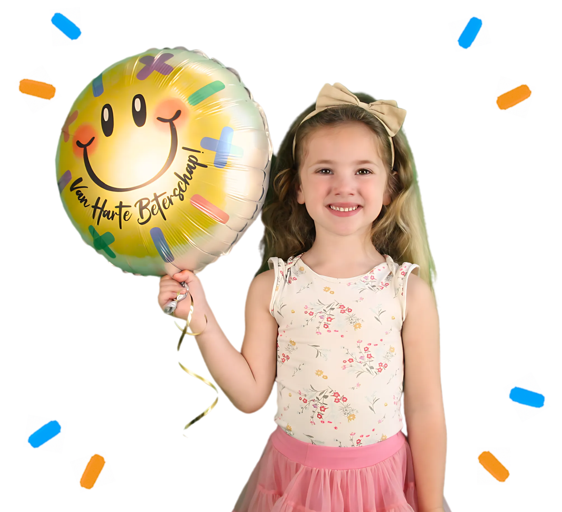 Smiley Van Harte Beterschap Helium Ballon - Gevuld Met Helium - 43 cm