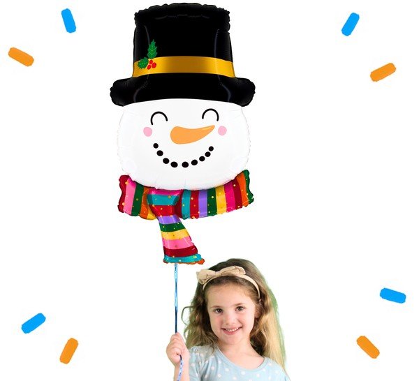 Sneeuwpop Helium Ballon - Gevuld Met Helium - 69 cm - Ballonnenshop.nl