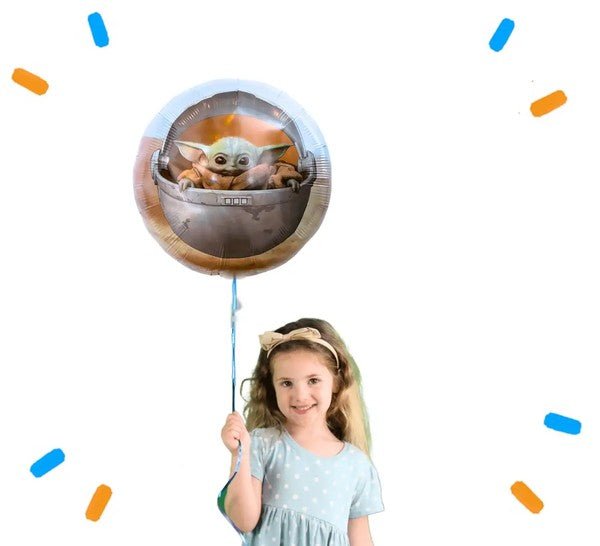 Star Wars Baby Yoda Helium Ballon - Gevuld Met Helium - 46 cm - Ballonnenshop.nl