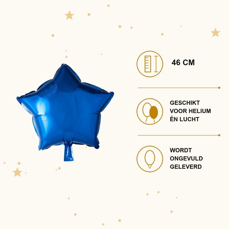 Ster Donker Blauw Folie Ballon - 46 cm - Ballonnenshop.nl