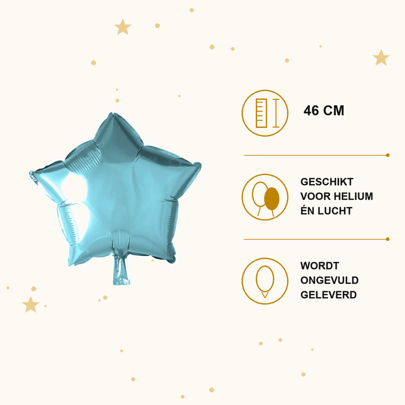 Ster Licht Blauw Folie Ballon - 46 cm - Ballonnenshop.nl