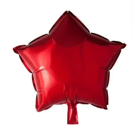 Ster Rood Helium Ballon - Gevuld Met Helium - 46 cm - Ballonnenshop.nl