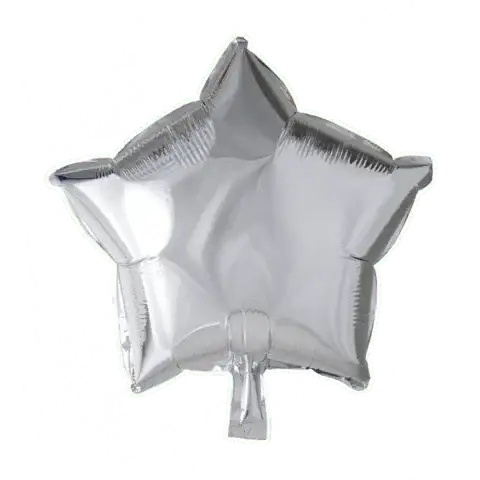 Ster Zilver Helium Ballon - Gevuld Met Helium - 46 cm - Ballonnenshop.nl