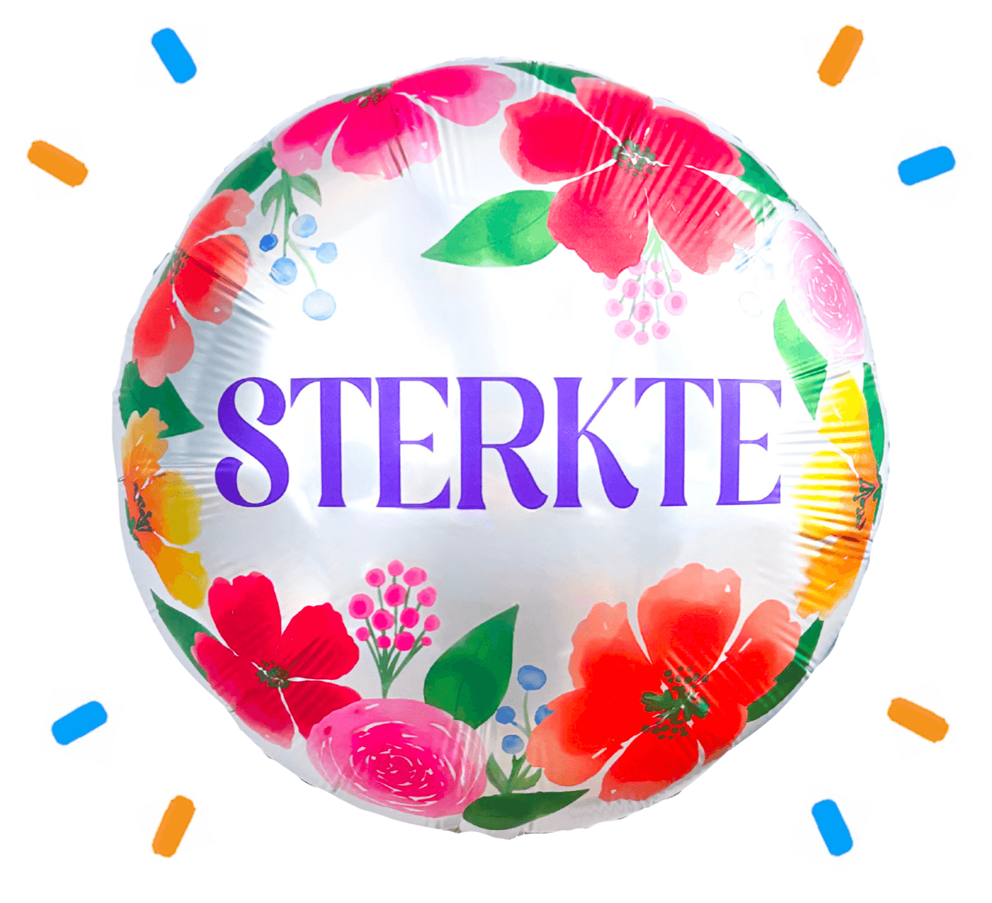 Sterkte Bloemen Helium Ballon - Gevuld Met Helium - 46 cm - Ballonnenshop.nl