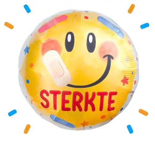 Sterkte Smiley Helium Ballon - Gevuld Met Helium - 46 cm - Ballonnenshop.nl