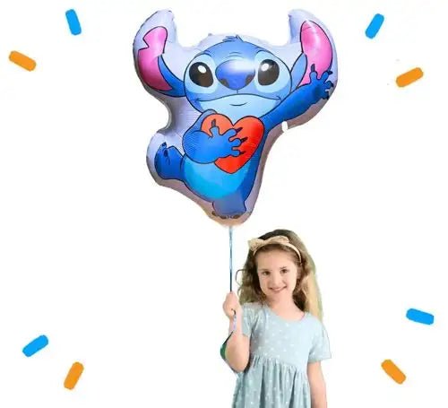 Stitch Met Hartje Helium Ballon - Gevuld Met Helium - 78 cm - Ballonnenshop.nl