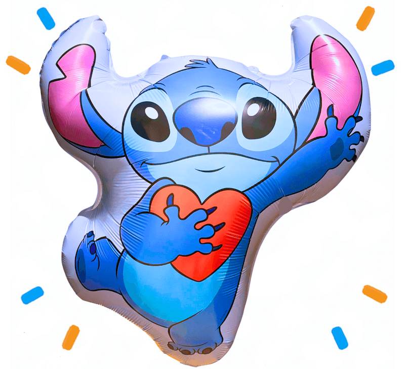 Stitch Met Hartje Helium Ballon - Gevuld Met Helium - 78 cm - Ballonnenshop.nl
