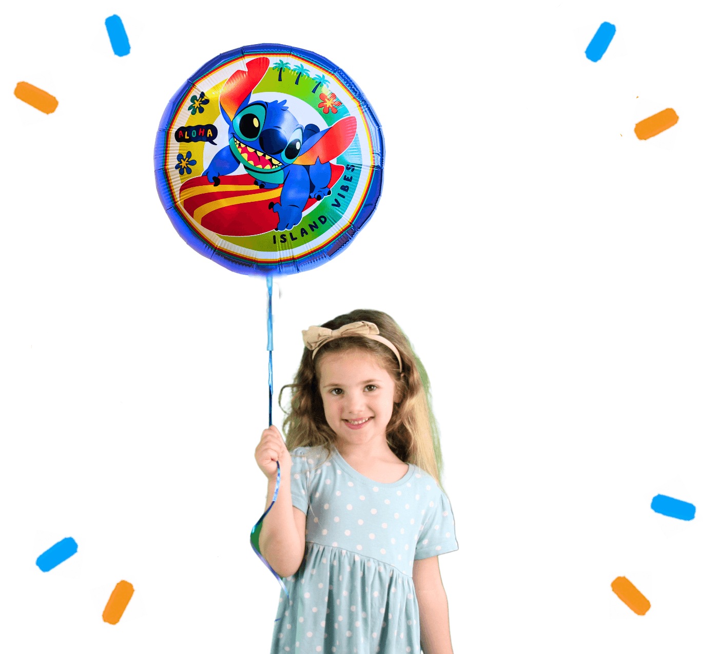 Stitch Op Surfboard Helium Ballon - Gevuld Met Helium - 46 cm