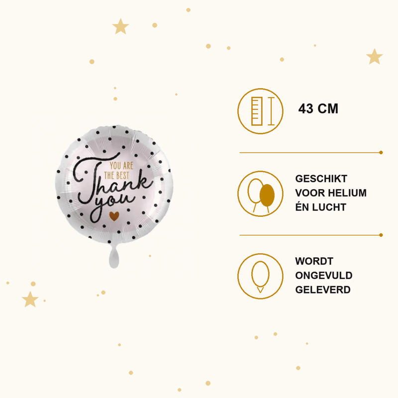 Thank You Folie Ballon - 43 cm - Ballonnenshop.nl