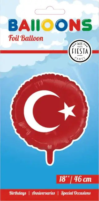 Turkse Vlag Folie Ballon - 45 cm - Ballonnenshop.nl