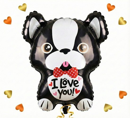 Valentijns Hond I Love You Helium Ballon - Gevuld Met Helium - 45 cm - Ballonnenshop.nl