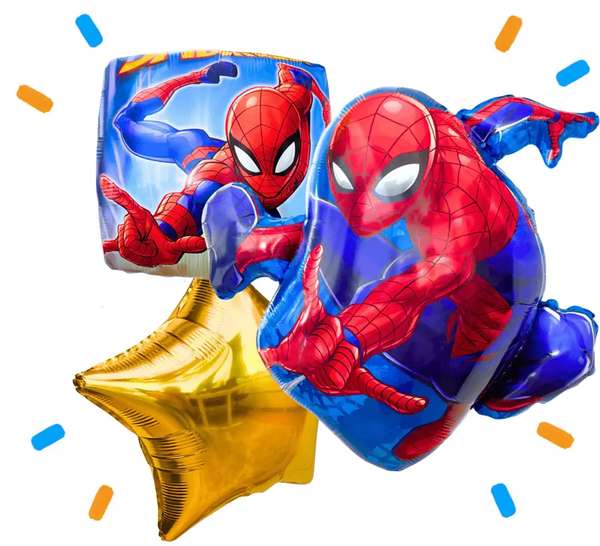 Vliegende Spiderman XL Trosje - Gevuld Met Helium - 73 cm - Ballonnenshop.nl