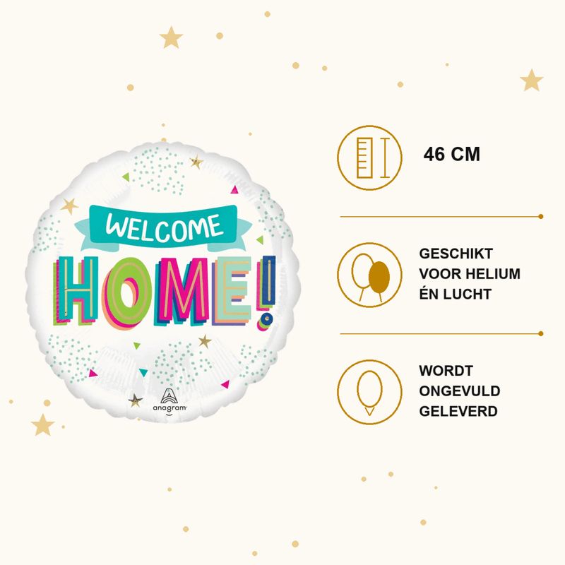 Welcome Home Folie Ballon - 46 cm - Ballonnenshop.nl