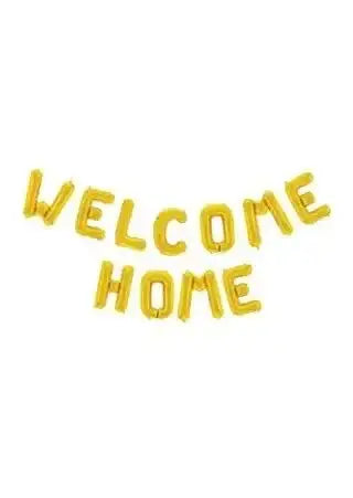 Welcome Home Letter Ballonnen Goud 41 cm - Ballonnenshop.nl