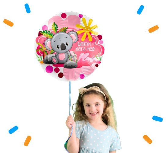 Welkom Kleine Meid Helium Ballon - Gevuld Met Helium - 46 cm - Ballonnenshop.nl