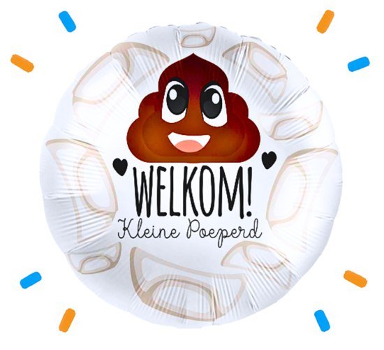 Welkom Kleine Poeperd Helium Ballon - Gevuld Met Helium - 43 cm - Ballonnenshop.nl