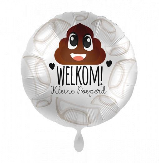 Welkom Kleine Poeperd Helium Ballon - Gevuld Met Helium - 43 cm - Ballonnenshop.nl