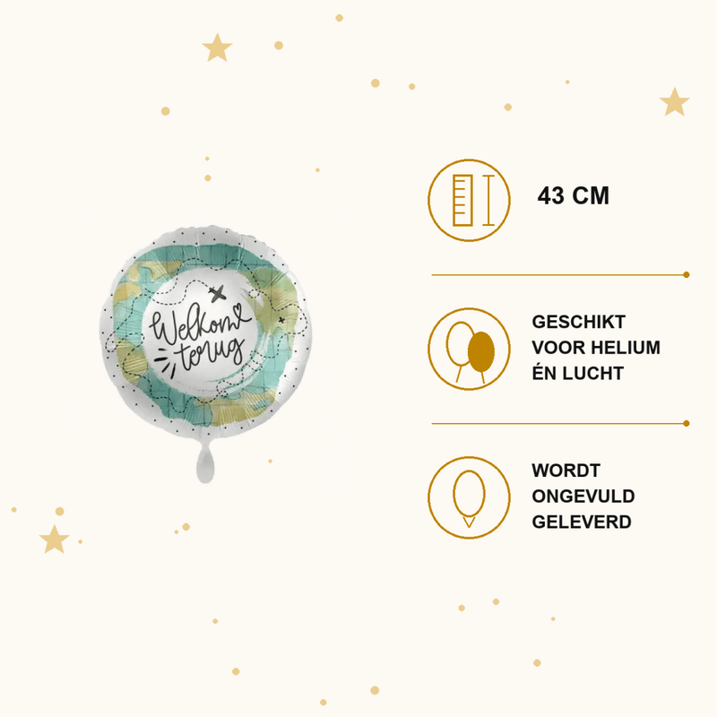 Welkom Terug Folie Ballon - 43 cm - Ballonnenshop.nl
