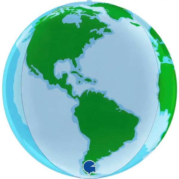 Wereldbol Helium Ballon - Gevuld Met Helium - 38 cm - Ballonnenshop.nl