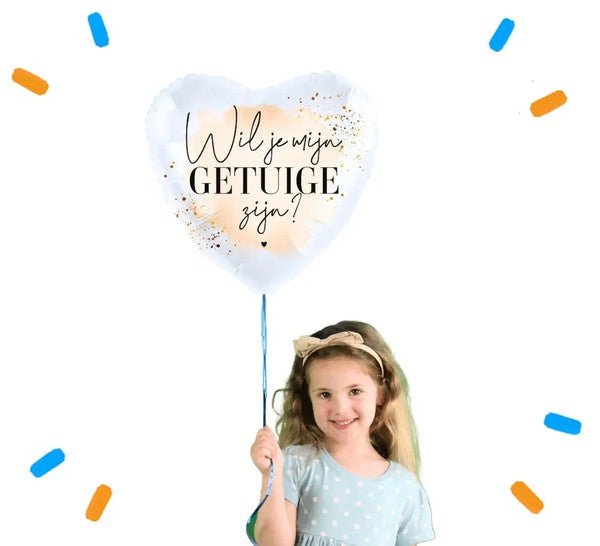 Wil Je mijn Getuige Zijn? Helium Ballon Gevuld Met Helium - 46 cm - Ballonnenshop.nl