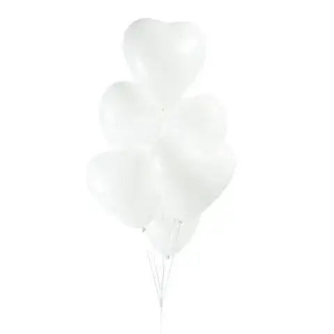 Witte Hartjes Ballonnen - 6 stuks - 30 cm - Ballonnenshop.nl