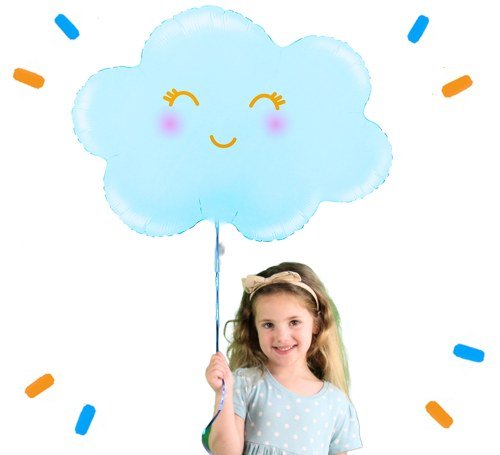 Wolk Blauw Helium Ballon - Gevuld Met Helium - 61 cm - Ballonnenshop.nl