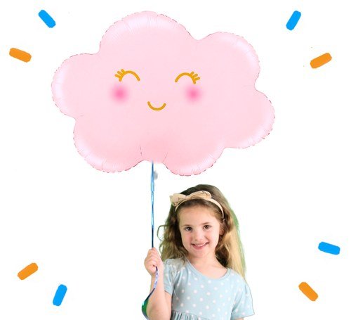 Wolk Roze Helium Ballon - Gevuld Met Helium - 61 cm - Ballonnenshop.nl