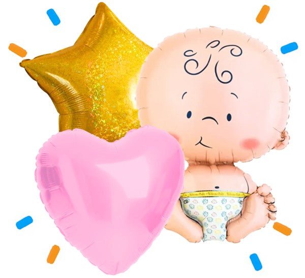 XL Baby Trosje Helium Ballonnen Roze - Gevuld Met Helium - 61 cm - Ballonnenshop.nl