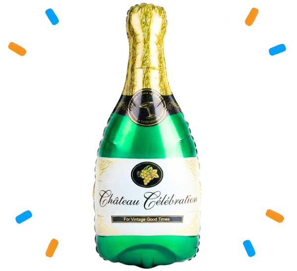 XL Champagne Fles Helium Ballon - Gevuld Met Helium - 91 cm - Ballonnenshop.nl