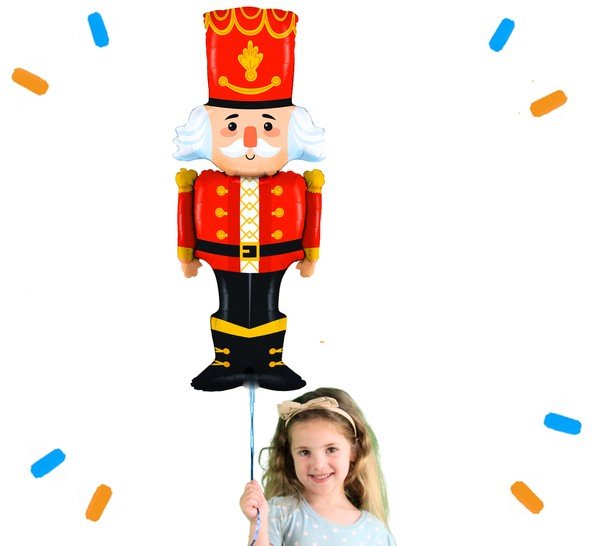 XL Notenkraker Kerst Helium Ballon - Gevuld Met Helium - 103 cm - Ballonnenshop.nl