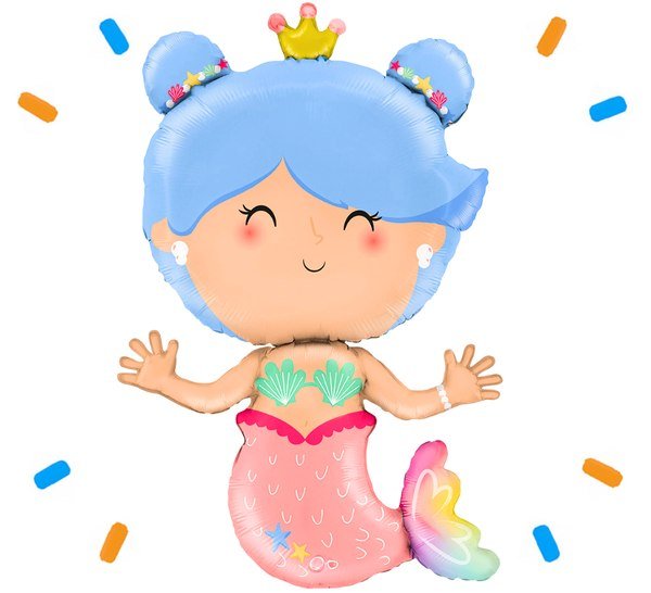 XL Zeemeermin Helium Ballon - Gevuld Met Helium - 101 cm - Ballonnenshop.nl