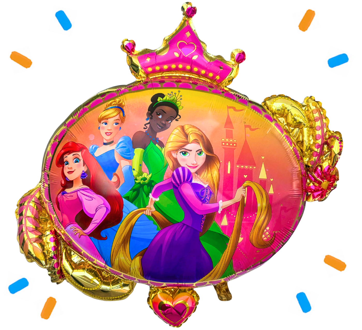 Ariel, Assepoester, Tiana & Rapunzel Disney Prinsessen Helium Ballon XXL - Gevuld Met Helium - 86 cm