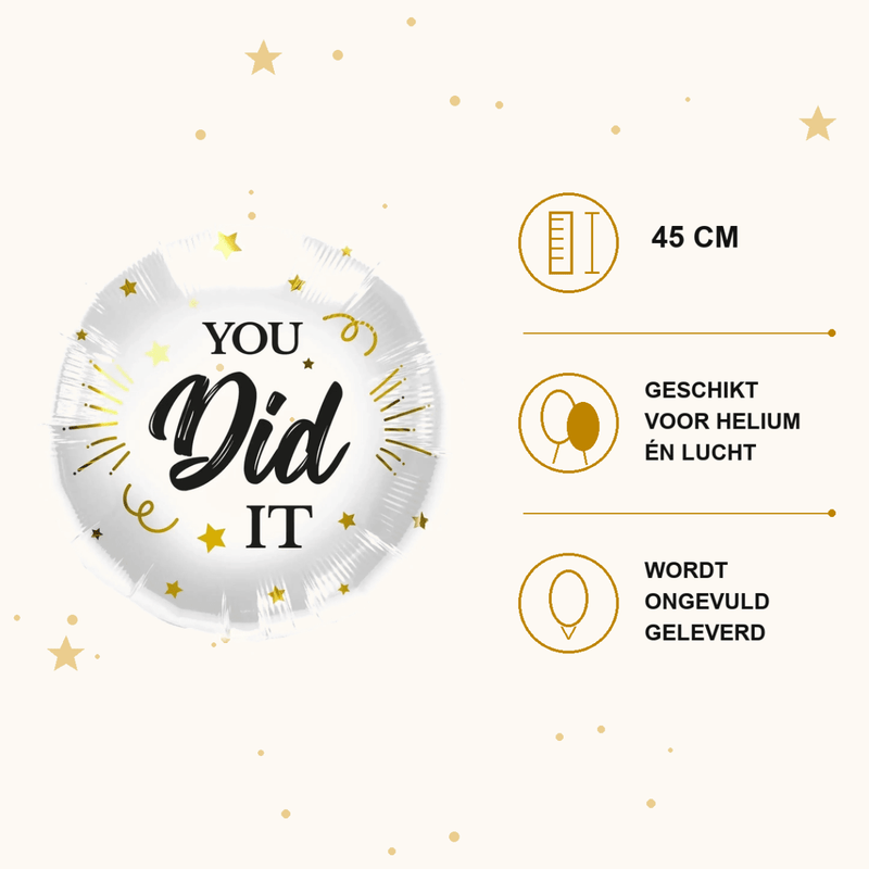 You Did It Folie Ballon - 45 cm - Ballonnenshop.nl