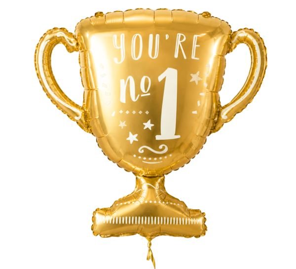 You're No.1 Trofee Ballon - Gevuld Met Helium - 84 cm - Ballonnenshop.nl