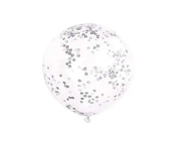 Zilveren Confetti Ballonnen - 6 stuks - 30,5 cm - Ballonnenshop.nl