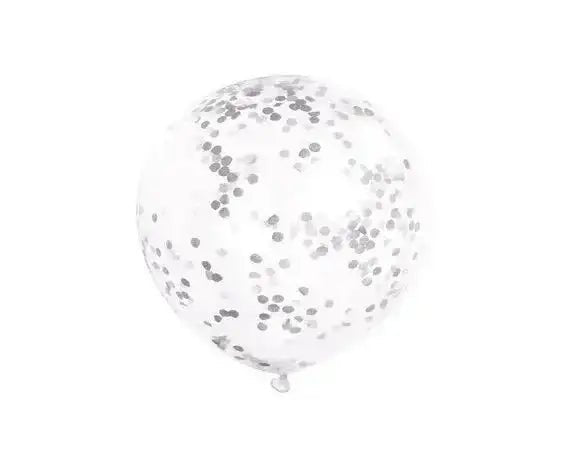 Zilveren Confetti Ballonnen - 6 stuks - 30,5 cm - Ballonnenshop.nl