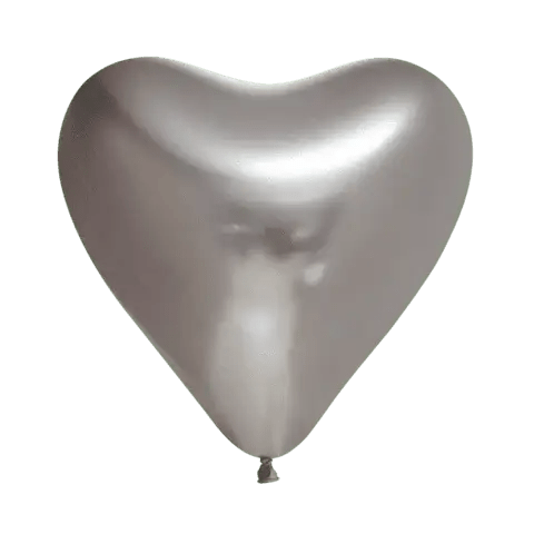 Zilveren Hartjes Ballonnen - 6 stuks - 30 cm - Ballonnenshop.nl