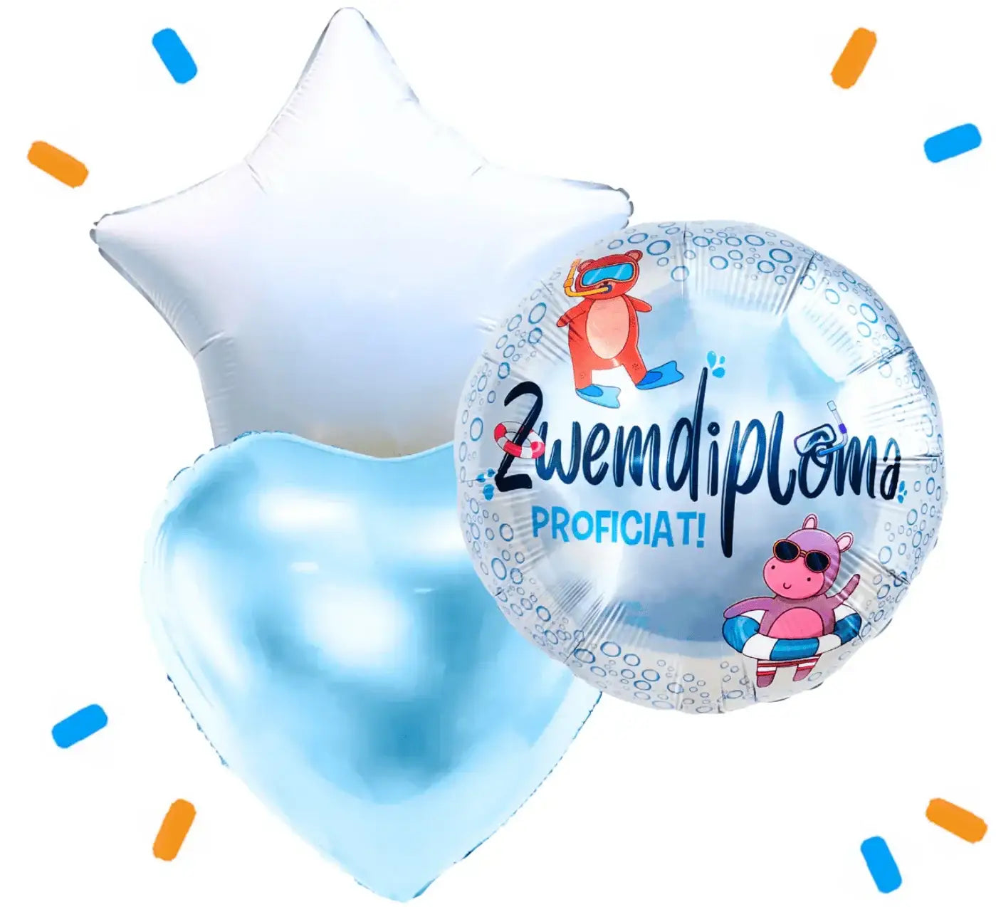 Zwemdiploma Proficiat Trosje Helium Ballonnen - Gevuld Met Helium - 46 cm - Ballonnenshop.nl