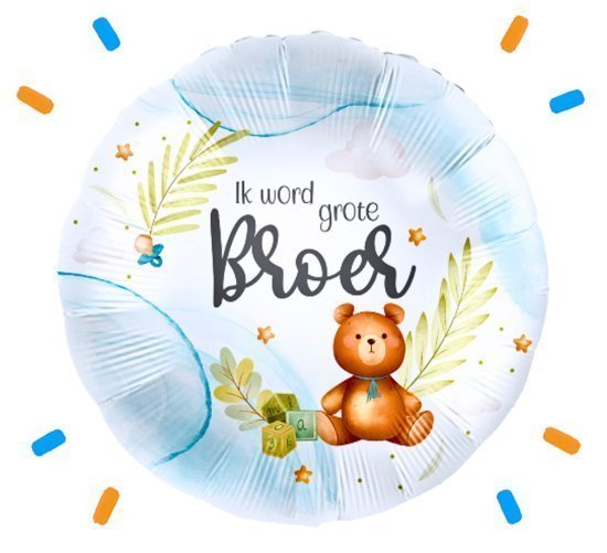 Ik word grote broer beerballon om de nieuwe grote broer mee te laten stralen