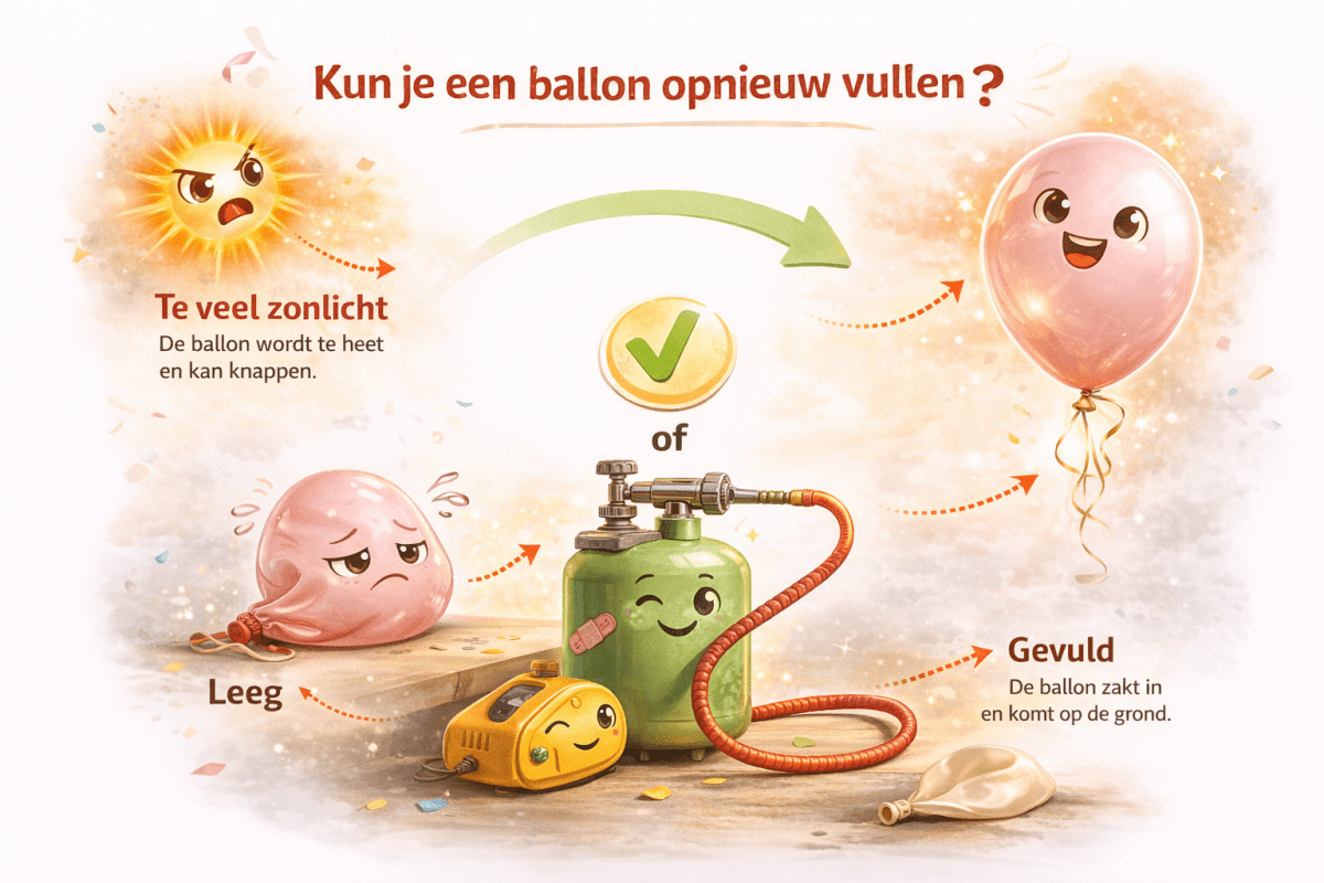 Kun je een ballon opnieuw vullen? Hergebruik per ballontype - Ballonnenshop.nl