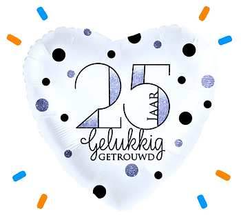 25 Jaar getrouwd ballon versturen - Ballonnenshop.nl