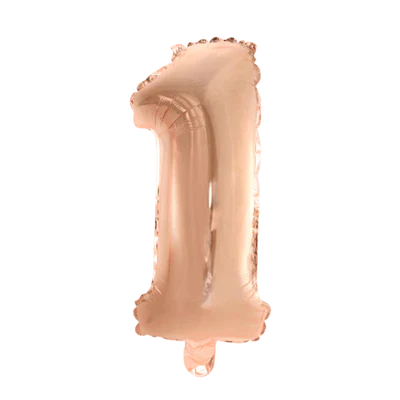 Rose gouden cijfer ballonnen 41 cm
