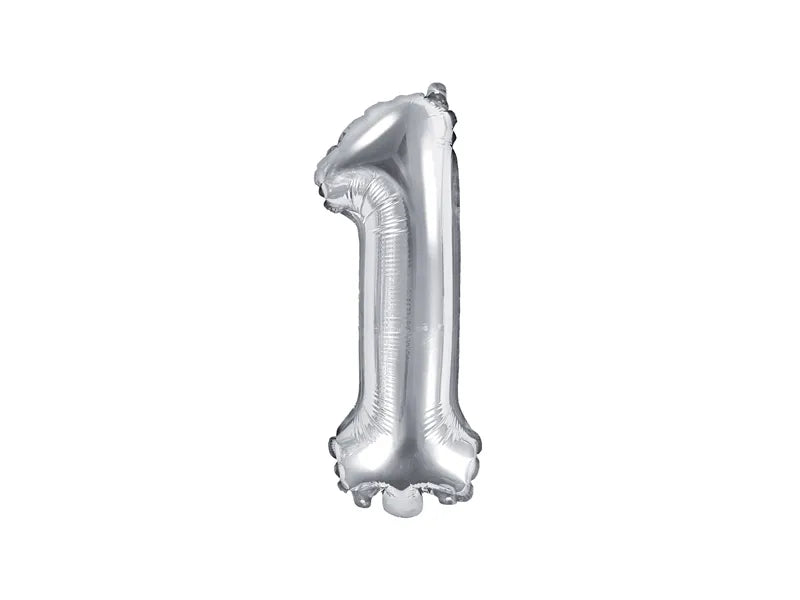 Zilveren cijfer ballonnen 35 cm