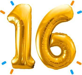 Ballon 16 jaar versturen - Ballonnenshop.nl