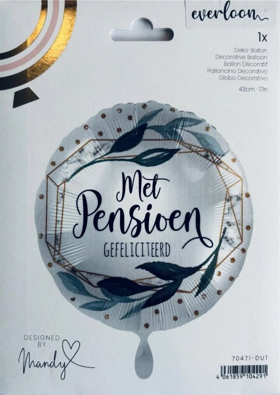Niet gevulde pensioen ballon - Ballonnenshop.nl
