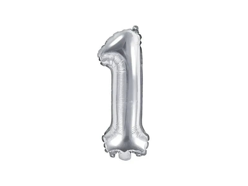 Zilveren cijfer ballonnen 35 cm - Ballonnenshop.nl