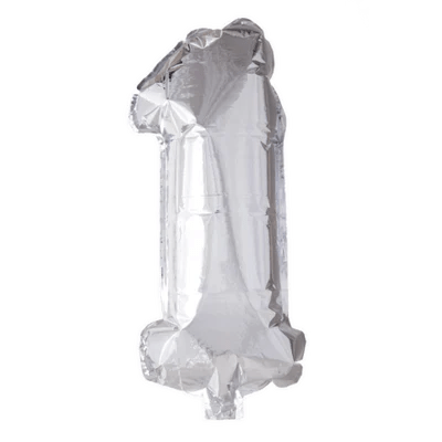 Zilveren cijfer ballonnen 41 cm - Ballonnenshop.nl