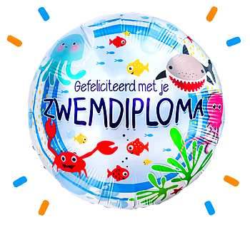 Zwemdiploma ballon versturen - Ballonnenshop.nl
