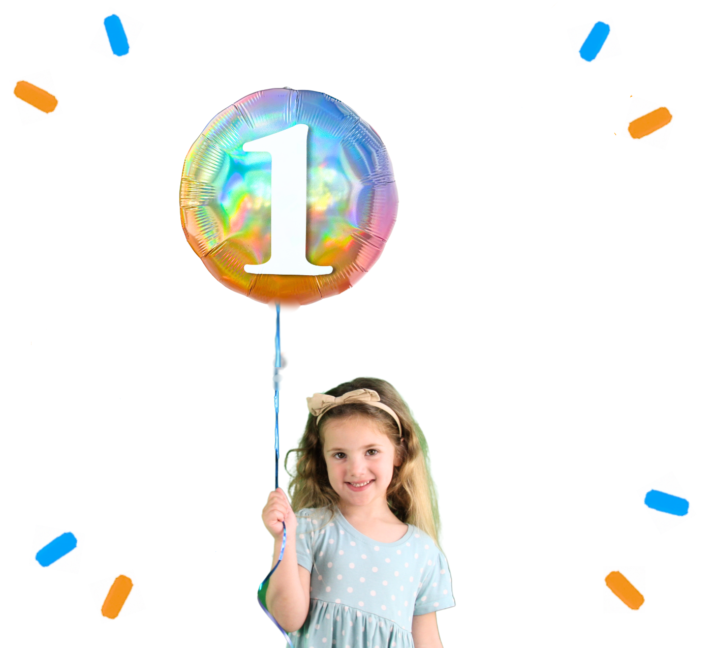 1 Jaar Helium Ballon Regenboog - Gevuld Met Helium - 46 cm